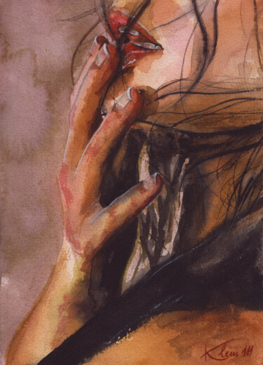 Картина под названием "Внутренняя сила" - Кристина Вешкина (Klem111), Подлинное произведение искусства, Акварель