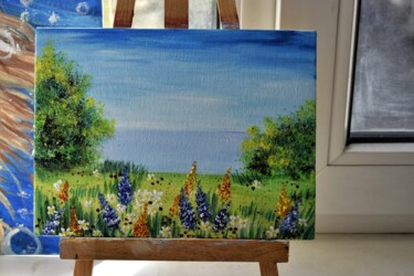 Картина под названием "летний пейзаж" - Кристина Забровская, Подлинное произведение искусства, Масло