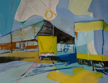 Malerei mit dem Titel "Lastwagen" von Kristina Zerr, Original-Kunstwerk, Öl