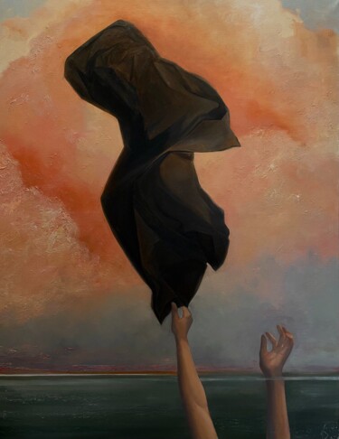 Painting titled "Let go of expectati…" by Kristina Zhigacheva, Original Artwork, Oil Mounted on Wood Stretcher frame