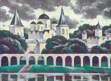 Painting titled "Veliky Novgorod" by Kristina Korobeynikova, Original Artwork, Pastel
