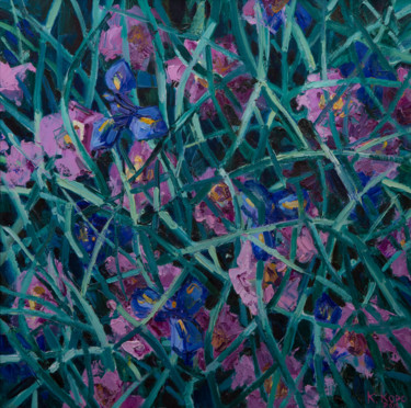Картина под названием "Flowers and weeds" - Kristina Korobeynikova, Подлинное произведение искусства, Масло