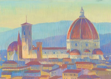 Pintura intitulada "Florence. Evening." por Kristina Korobeynikova, Obras de arte originais, Pastel