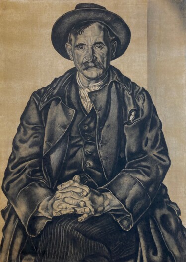 Копия рисунка Dick Ket Drawing titled "Копия рисунка Dick…" by Kristina Korobeynikova, Original Art, Charcoal Mounted on Cardboard