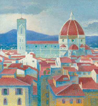 Картина под названием "Флоренция. Дуомо." - Kristina Korobeynikova, Подлинное произведение искусства, Масло Установлен на Де…