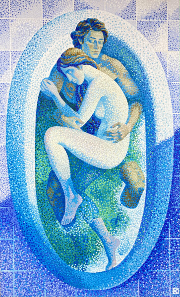 Картина под названием "The fusion" - Kristina Korobeynikova, Подлинное произведение искусства, Акрил