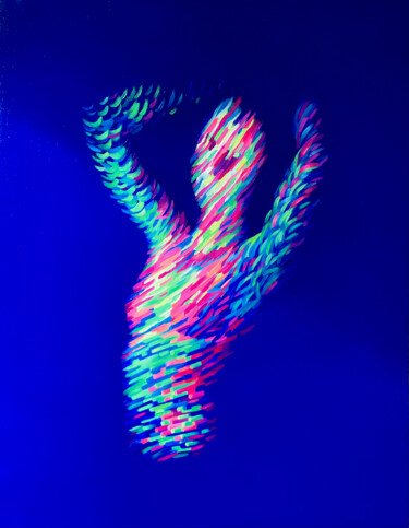 Ζωγραφική με τίτλο "Lei virtuale I" από Kristina Korobeynikova, Αυθεντικά έργα τέχνης, Λάδι Τοποθετήθηκε στο Ξύλινο φορείο σ…