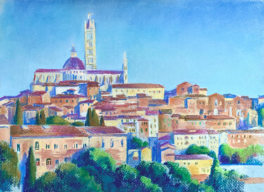 Pintura intitulada "Siena. Sera" por Kristina Korobeynikova, Obras de arte originais, Pastel Montado em Cartão