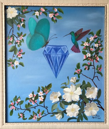 Peinture intitulée "Fairy Tale Diamond" par Kristine Rapohina, Œuvre d'art originale, Huile