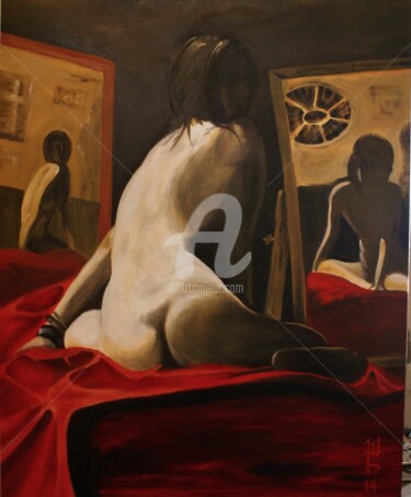 Painting titled "Voyeurism (after Al…" by Kristinko Blazun, Original Artwork, Oil