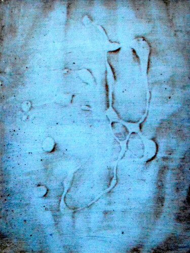 Pittura intitolato "Blue Painting #2" da Kristopher Lionel, Opera d'arte originale, Olio Montato su Pannello di legno