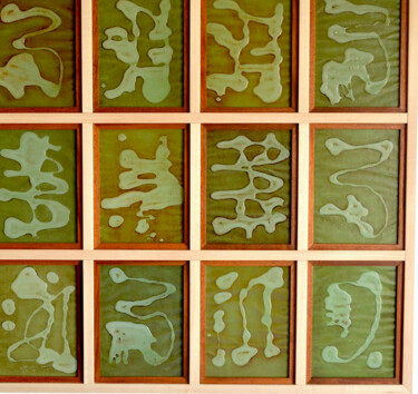 Escultura intitulada "(id)eograms For Tra…" por Kristopher Lionel, Obras de arte originais, Madeira Montado em Painel de mad…