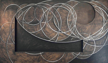 Dibujo titulada "Dissipating (Veiled…" por Kristopher Lionel, Obra de arte original, Carbón Montado en Panel de madera
