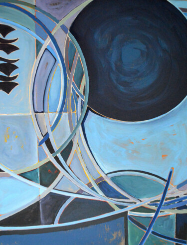 Картина под названием "The Spaces In Water…" - Kristopher Lionel, Подлинное произведение искусства, Масло Установлен на Дере…