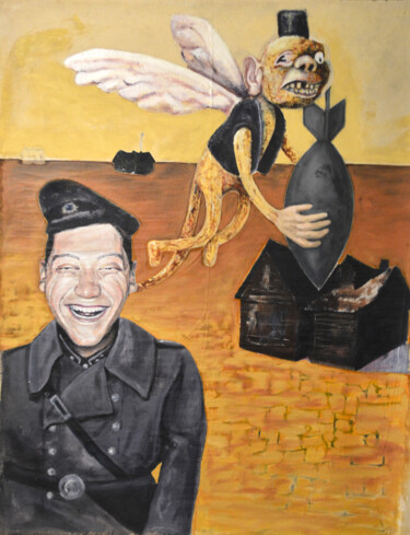 Painting titled "Fucking Nazi (The H…" by Kristopher Lionel, Original Artwork, Oil