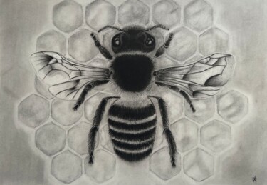 Dibujo titulada "Biene Leben" por Krisztina Varga, Obra de arte original, Lápiz