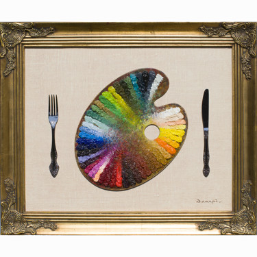 Картина под названием "Приятного аппетита" - Дамир Кривенко, Подлинное произведение искусства, Масло