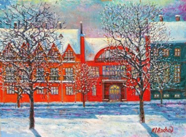 Painting titled "The second snow" by Krassimir Mirchev, Original Artwork