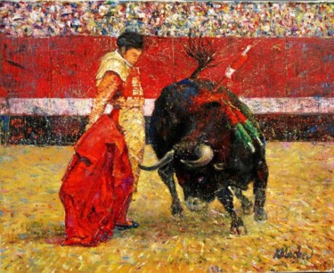 Painting titled "Korida" by Krassimir Mirchev, Original Artwork