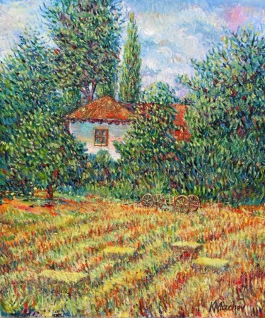 Painting titled "The last house" by Krassimir Mirchev, Original Artwork