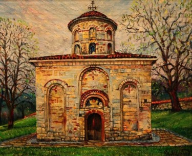 Painting titled "Zemens monastery ch…" by Krassimir Mirchev, Original Artwork