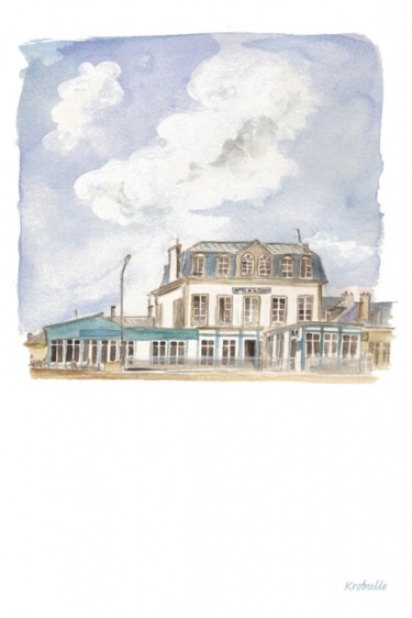 Malerei mit dem Titel "hôtel été 36" von Krobulle, Original-Kunstwerk
