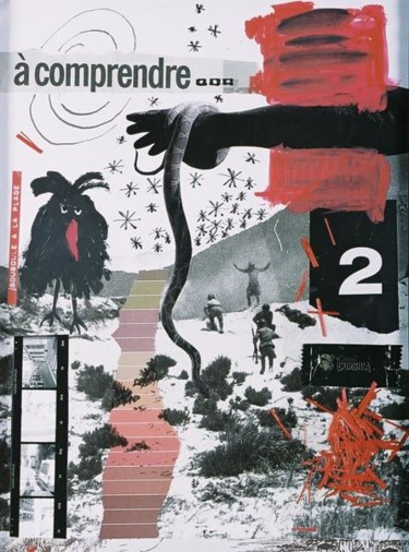 Malerei mit dem Titel "l'oiseau noir" von Krobulle, Original-Kunstwerk