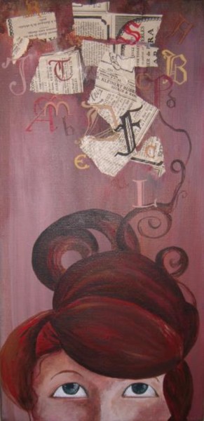 Peinture intitulée "lea femme et ses pe…" par Krobulle, Œuvre d'art originale