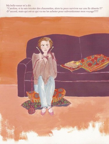 Malerei mit dem Titel "tricot" von Krobulle, Original-Kunstwerk