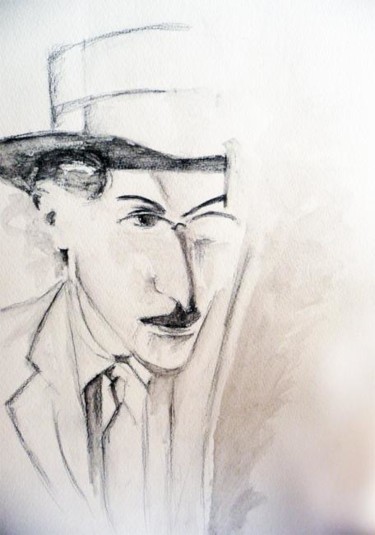Pintura intitulada "Fernando Pessoa 1" por Ana Balegas, Obras de arte originais