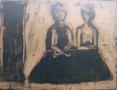 Painting titled "sur la table" by Agnan Kroichvili, Original Artwork