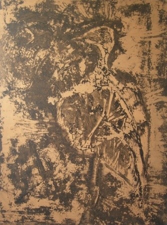 Painting titled "oiseau fossile" by Agnan Kroichvili, Original Artwork