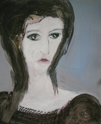 Peinture intitulée "femme théâtrale" par Agnan Kroichvili, Œuvre d'art originale