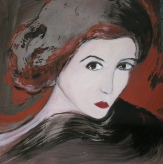 Painting titled "Femme 1900" by Agnan Kroichvili, Original Artwork