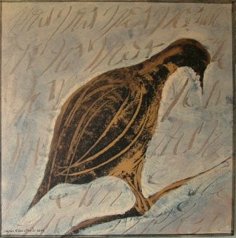 Painting titled "l'oiseau de nuit b" by Agnan Kroichvili, Original Artwork