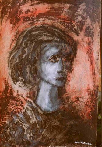 Peinture intitulée "La mère" par Agnan Kroichvili, Œuvre d'art originale, Huile