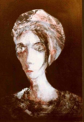 Peinture intitulée "Femme à la mèche" par Agnan Kroichvili, Œuvre d'art originale