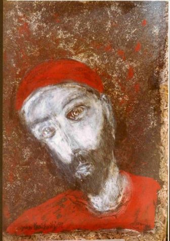 Peinture intitulée "Le cardinal" par Agnan Kroichvili, Œuvre d'art originale