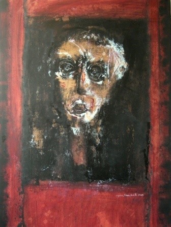 Painting titled "portrait peint" by Agnan Kroichvili, Original Artwork