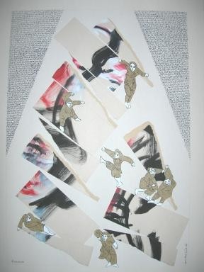Malerei mit dem Titel "Miroir brisé" von Agnan Kroichvili, Original-Kunstwerk
