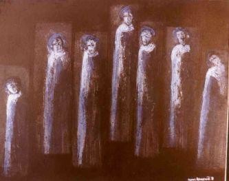 Painting titled "Séance de pose" by Agnan Kroichvili, Original Artwork