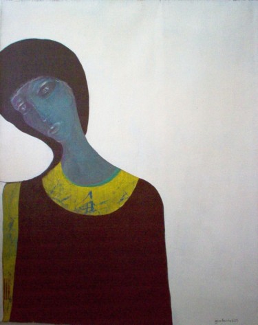 Malerei mit dem Titel "femme originelle" von Agnan Kroichvili, Original-Kunstwerk, Acryl