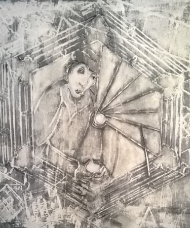 Pittura intitolato "Hexagone dans l'oct…" da Agnan Kroichvili, Opera d'arte originale, Acrilico