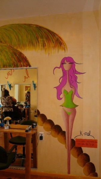 Peinture intitulée "salon hair du temps" par K-Rol Cordier, Œuvre d'art originale
