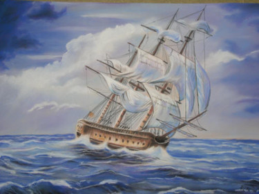 Desenho intitulada "voilier" por Kromka, Obras de arte originais