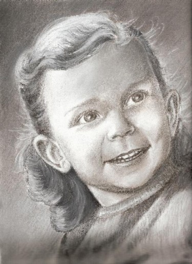 Drawing titled "enfant 2" by Kromka, Original Artwork