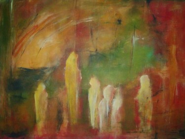 Painting titled "People in color" by Maja Kronblad, Original Artwork