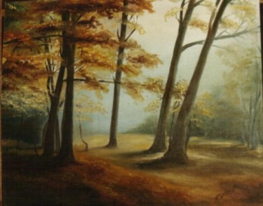 Painting titled "Autumn in the Forest" by Mizsei F Krug, Original Artwork