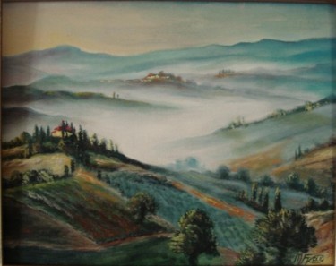 Painting titled "Tuscany in Mist" by Mizsei F Krug, Original Artwork