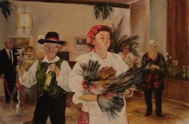 Painting titled "Celebration" by Mizsei F Krug, Original Artwork